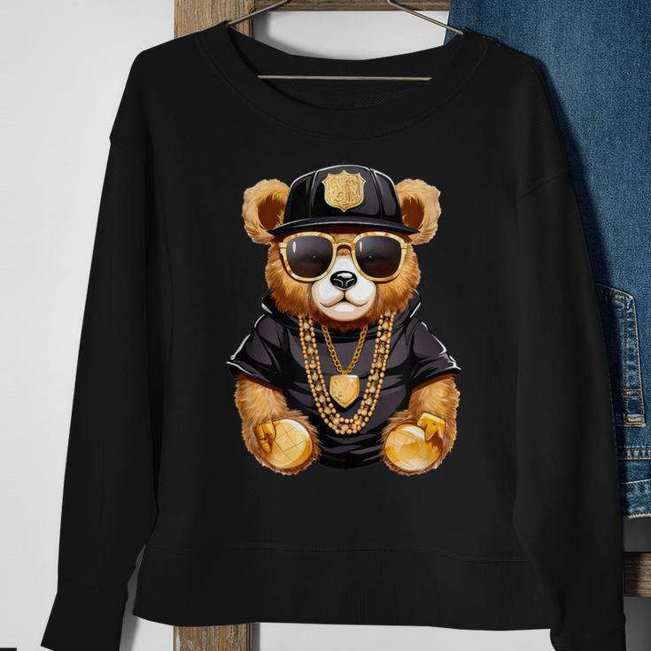 Stylish Bear With Golden Chains Sweatshirt Gifts for Old Women