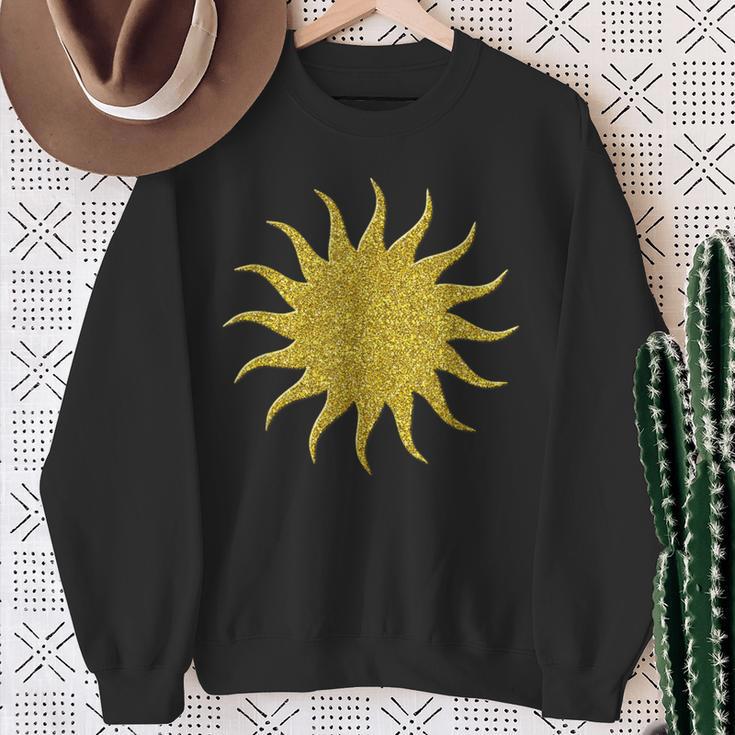 Sun Solar System Golden Retro Symbol Sweatshirt Geschenke für alte Frauen