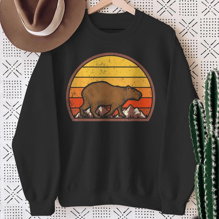 Sunset Capybara Lover Vintage Retro Capybara Sweatshirt Gifts for Old Women