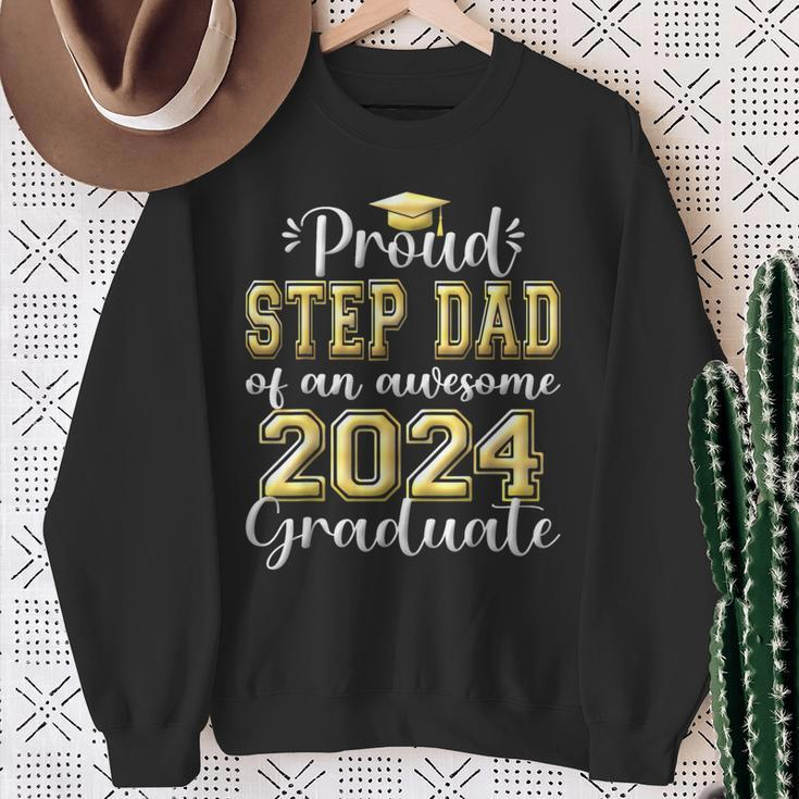 Super Proud Step Dad Of 2024 Graduate Awesome Family College Sweatshirt Gifts for Old Women