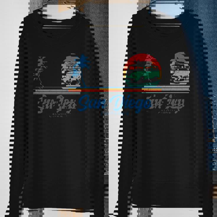 Surf California San Diego Retro Surfer Sweatshirt Gifts for Old Women