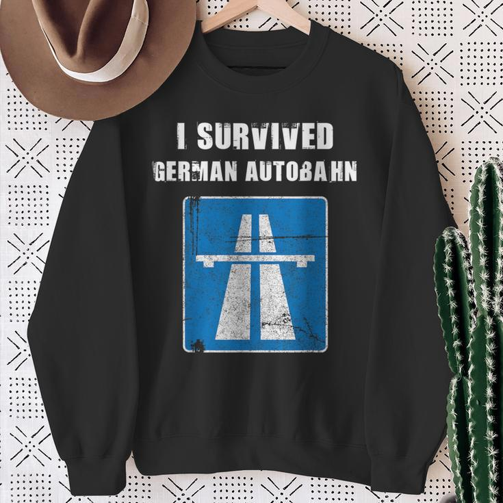 I Survived German Autobahn Car Lover Speed Lover Sweatshirt Gifts for Old Women