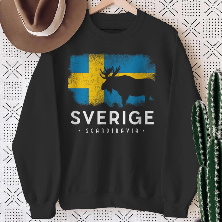 Sweden Scandinavia Swedish Elk Bull Midsomar Sverige Sweatshirt Geschenke für alte Frauen