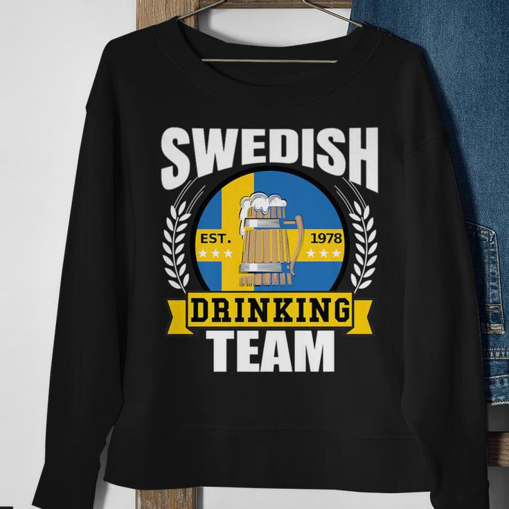 Swedish Drinking Team Sweden Flag Beer Party Idea Sweatshirt Gifts for Old Women