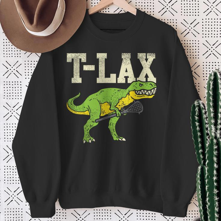 T-Lax T-Rex Lacrosse Dinosaur Lover Lax Player Sweatshirt Gifts for Old Women
