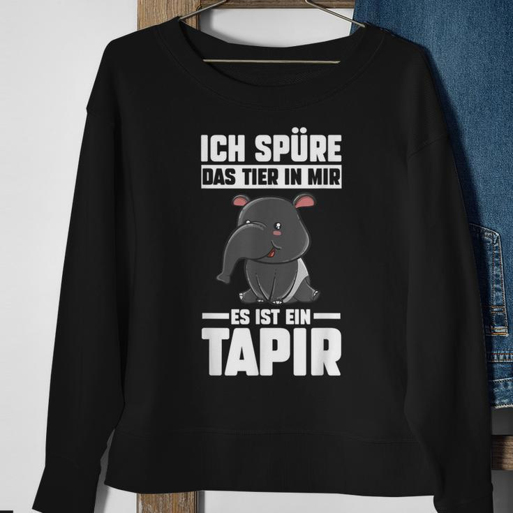 Tapir-Sweatshirt mit Spruch Ich spüre das Tier in mir, es ist ein Tapir, Lustiges Outfit Geschenke für alte Frauen