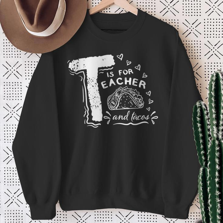 Teacher And Taco Tuesday Cinco De Mayo Teacher Sweatshirt Gifts for Old Women