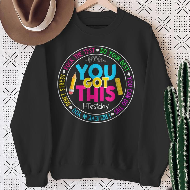 Teacher Testing Day You Got This Test Day Rock The Test Sweatshirt Gifts for Old Women
