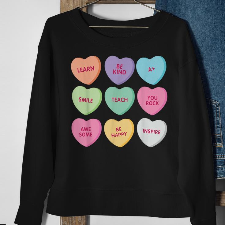 Teacher Valentine's Day Candy Heart School Women Sweatshirt Gifts for Old Women