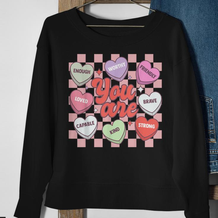 Teacher Valentines Day Candy Heart Sweatshirt Gifts for Old Women