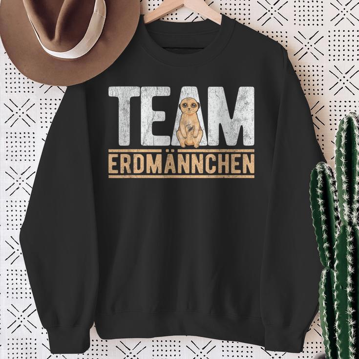 Team Erdmännchen Lustiges Meerkat Fan Sweatshirt Schwarz Geschenke für alte Frauen