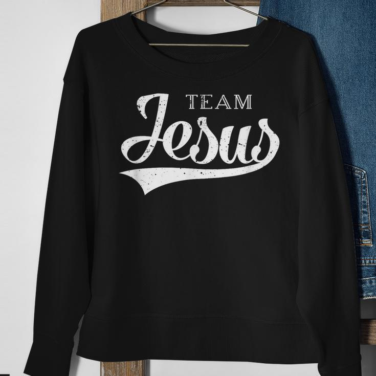 Team Jesus Retro Baseball Jersey Style Sweatshirt Gifts for Old Women