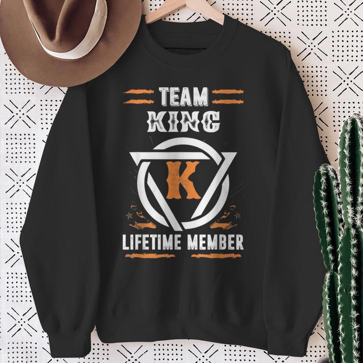 Team King Lifetime Member For Surname Last Name Sweatshirt Gifts for Old Women