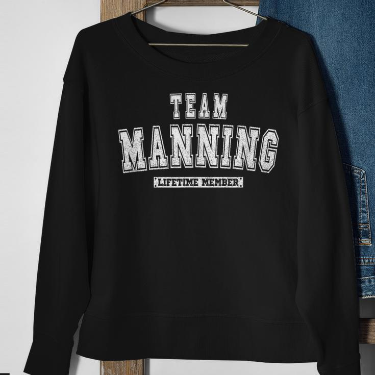 Team Manning Lifetime Member Family Last Name Sweatshirt Gifts for Old Women