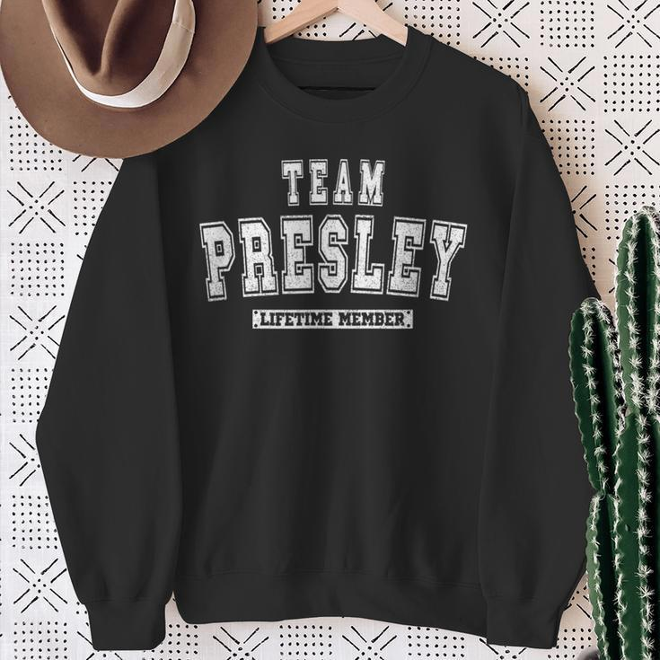 Team Presley Lifetime Member Family Last Name Sweatshirt Gifts for Old Women