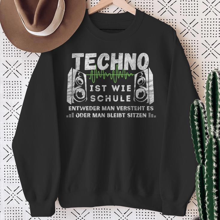 Techno Ist Wie Schule Für Raver Der Goa Techno Loves Sweatshirt Geschenke für alte Frauen