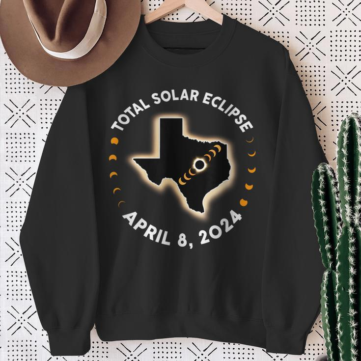 Texas Total Solar Eclipse 2024 Totality April 8 2024 America Sweatshirt Gifts for Old Women