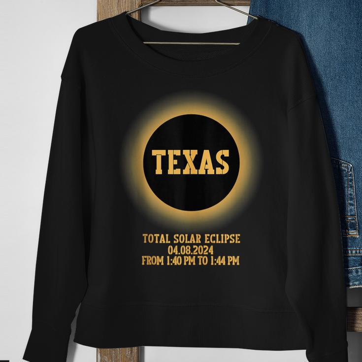 Texas Usa Totality Total Solar Eclipse April 8 2024 Sweatshirt Gifts for Old Women