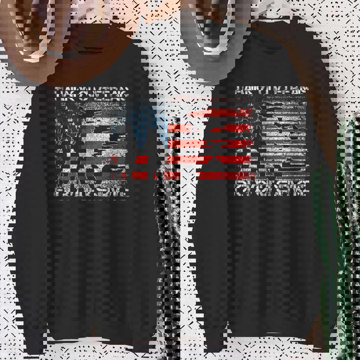 Thank You For Your Service Patriotic Thank You Veterans Day Sweatshirt Gifts for Old Women