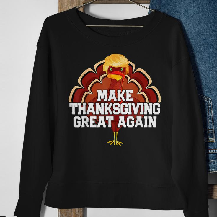 Make Thanksgiving Great Again Trump Turkey 2024 Sweatshirt Gifts for Old Women