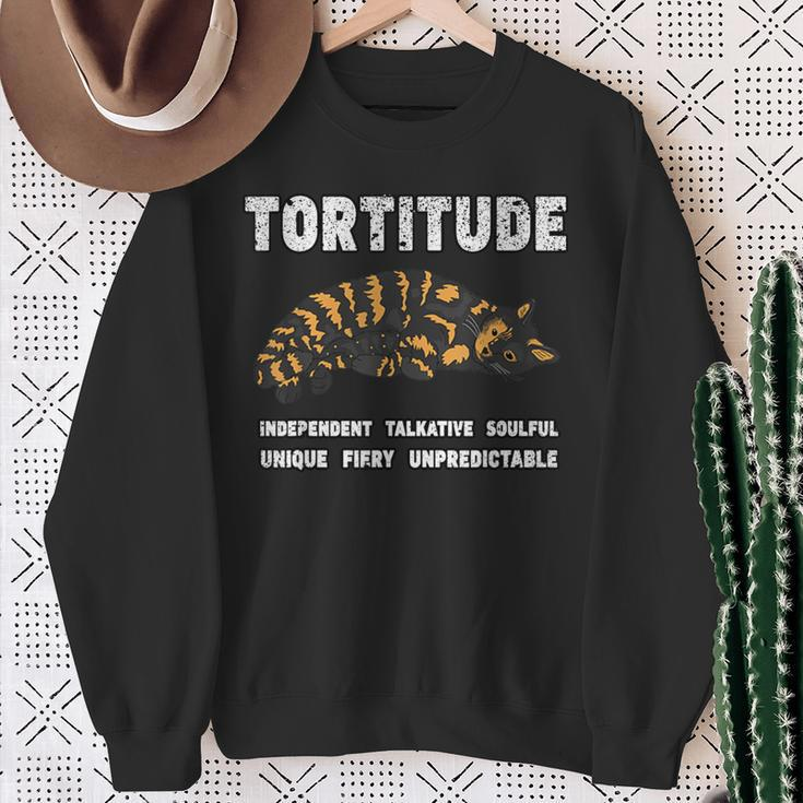Tortitude Torties Feisty Tortoiseshell Cats Sweatshirt Gifts for Old Women