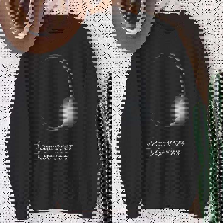 Total Eclipse 2017 And 2024 Totality Sweatshirt Gifts for Old Women