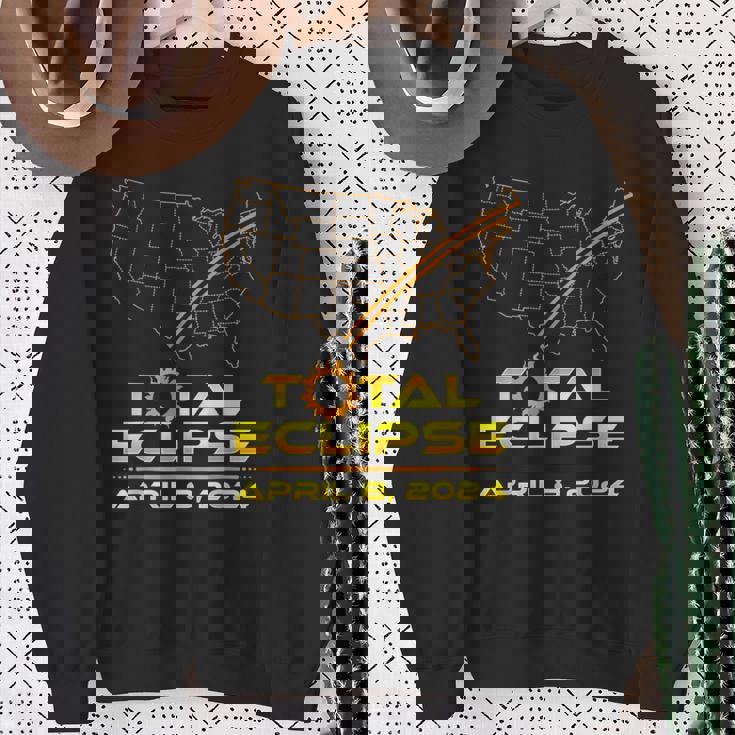 Total Eclipse April 8 2024 Path Of Totality Sweatshirt Gifts for Old Women