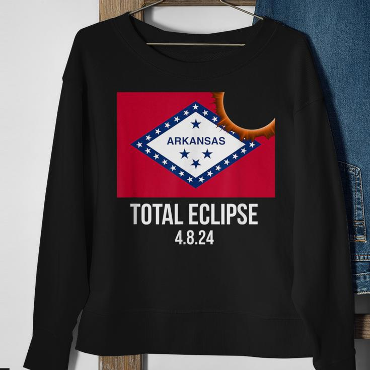 Total Eclipse Arkansas Flag 2024 Solar Eclipse For Groups Sweatshirt Gifts for Old Women