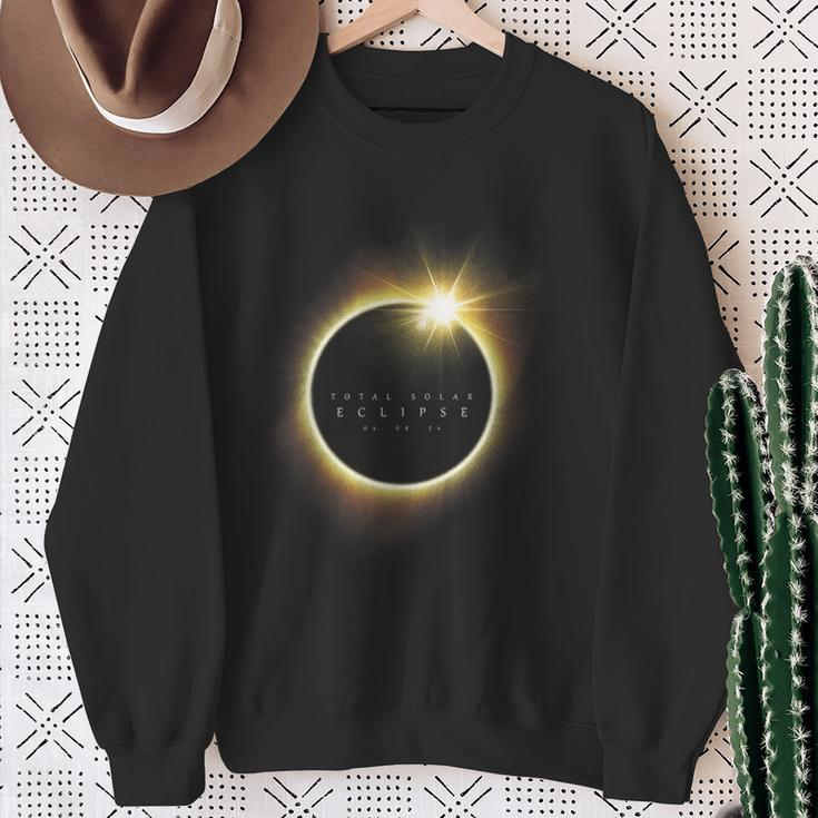 Total Eclipse Map Path Of Totality Lover April 8 2024 Sweatshirt Gifts for Old Women