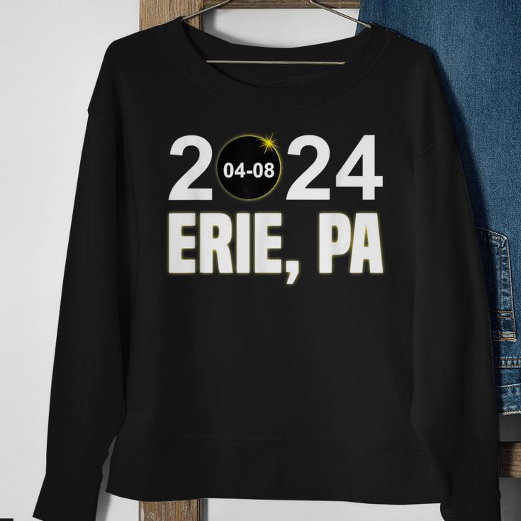 Total Solar Eclipse 04082024 Erie Pennsylvania Eclipse Sweatshirt Gifts for Old Women