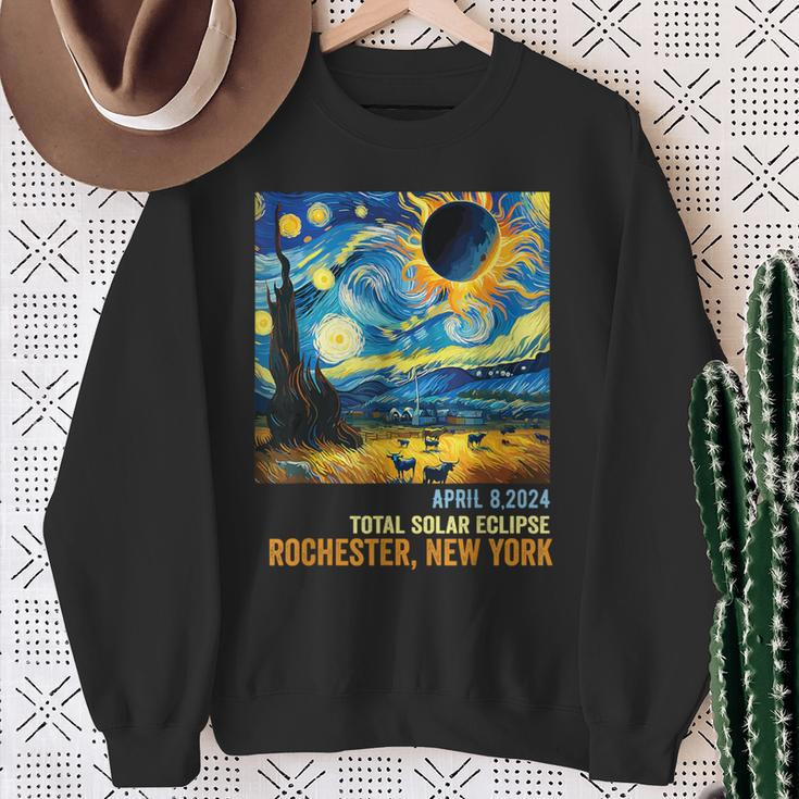 Total Solar Eclipse 04082024 Rochester New York Sweatshirt Gifts for Old Women