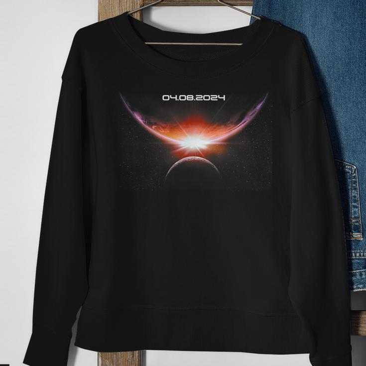 Total Solar Eclipse 2024 Eclipse April 8 2024 Souvenir Sweatshirt Gifts for Old Women