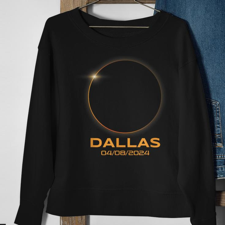 Total Solar Eclipse 2024 Dallas Texas Path Of Totality Sweatshirt Gifts for Old Women