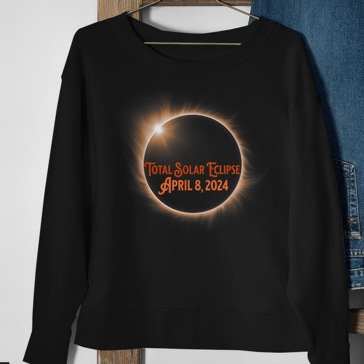 Total Solar Eclipse 2024 Illinois Pennsylvania Ohio New York Sweatshirt Gifts for Old Women
