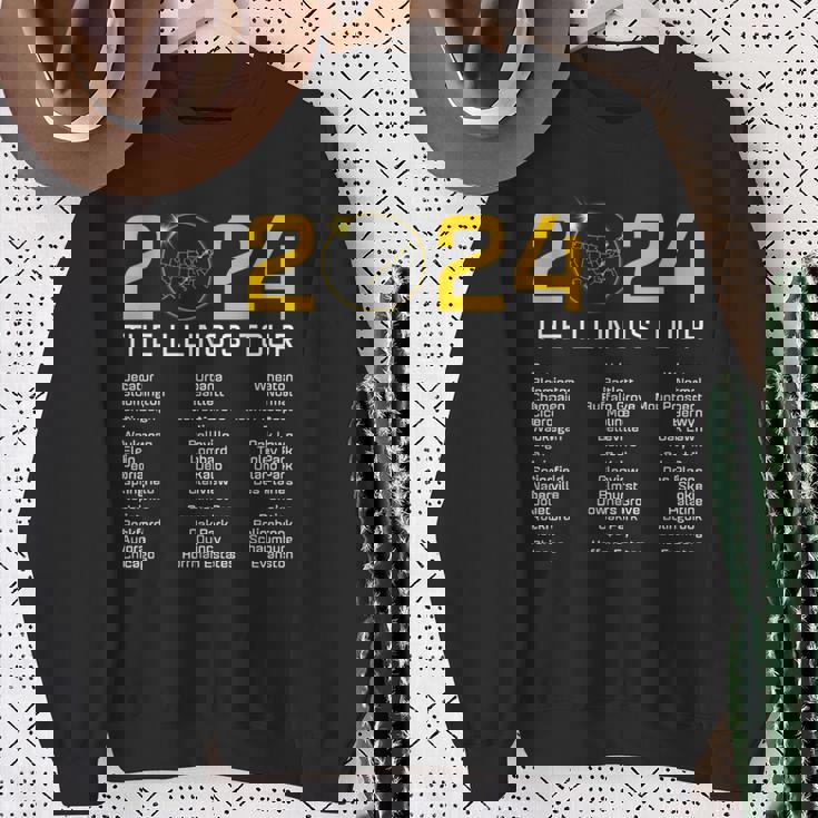 Total Solar Eclipse 2024 The Illinois Tour Totality Path Sweatshirt Gifts for Old Women Total Solar Eclipse 2024 The Illinois Tour Totality Path Sweatshirt Gifts for Old Women