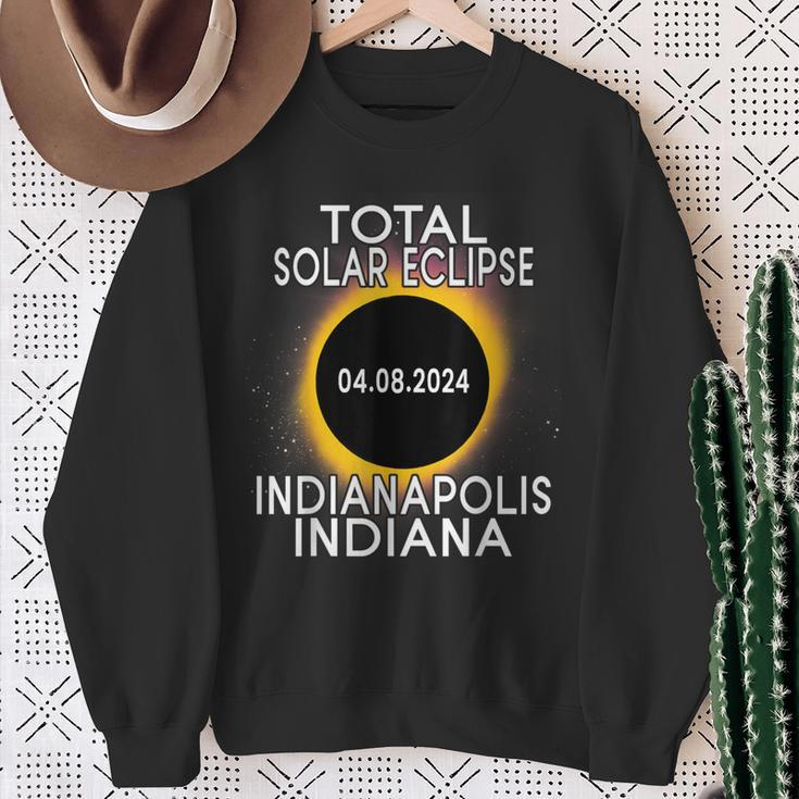 Total Solar Eclipse 2024 Indianapolis Indiana Totality Sweatshirt Gifts for Old Women