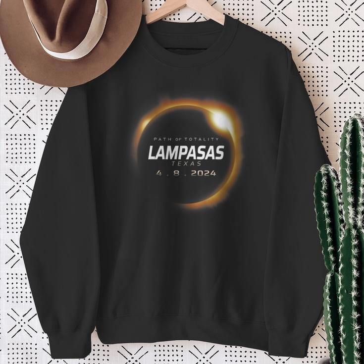 Total Solar Eclipse 2024 Lampasas Texas April 8 2024 Sweatshirt Gifts for Old Women