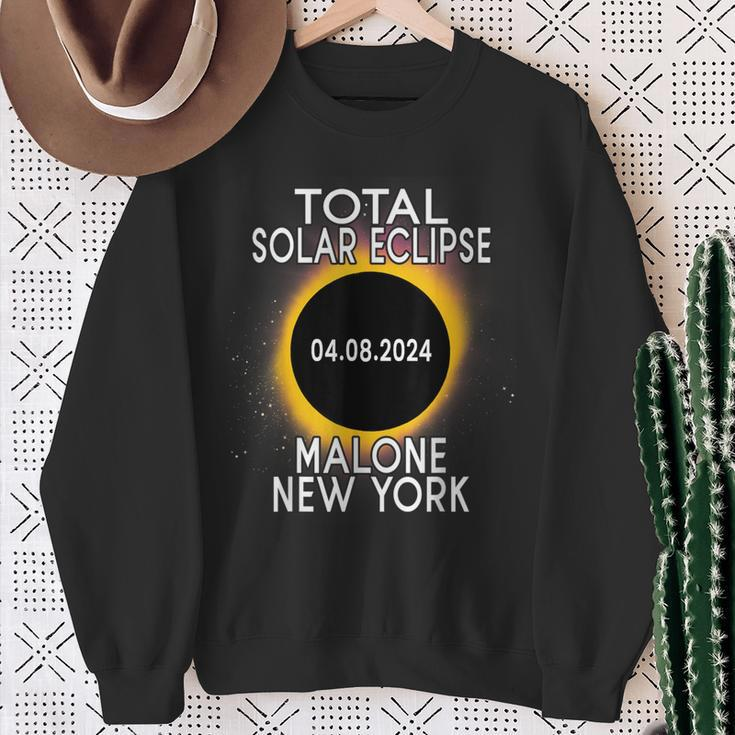 Total Solar Eclipse 2024 Malone New York Sweatshirt Gifts for Old Women