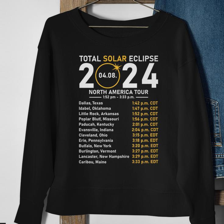 Total Solar Eclipse 2024 North America Tour State Totality Sweatshirt Gifts for Old Women