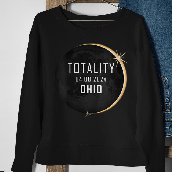 Total Solar Eclipse 2024 Ohio America Spring Totality Sweatshirt Gifts for Old Women