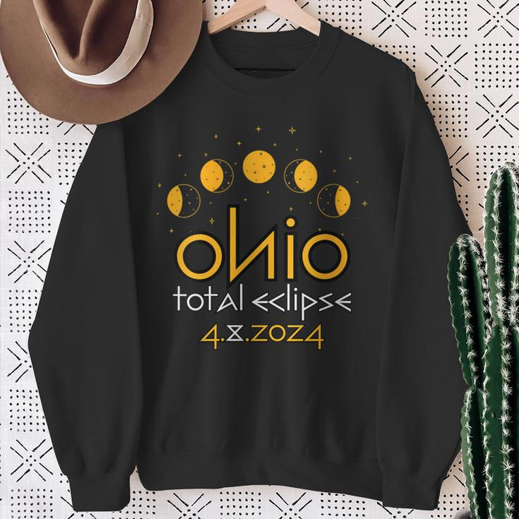 Total Solar Eclipse 2024 Ohio America Totality 04 08 24 Lima Sweatshirt Gifts for Old Women