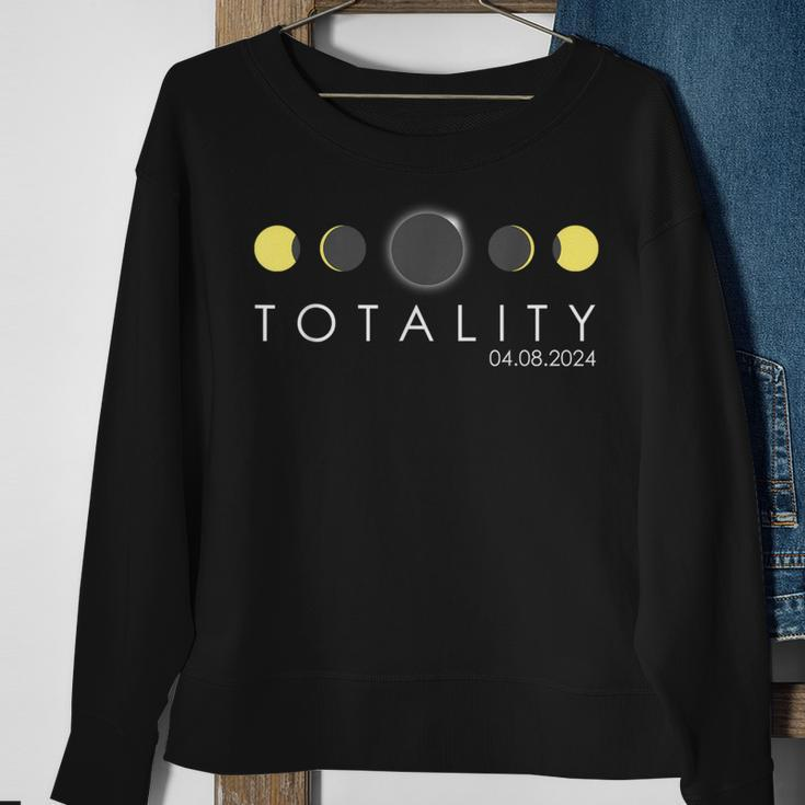 Total Solar Eclipse 2024 Phases Eclipse April 8Th 2024 Sweatshirt Gifts for Old Women