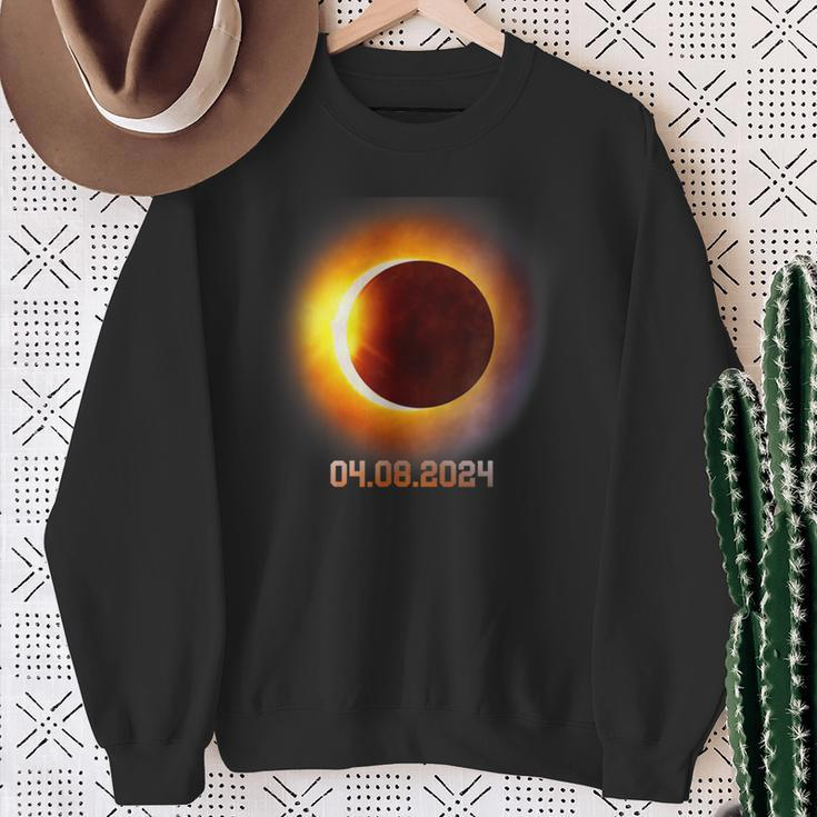 Total Solar Eclipse 2024 Spring April 8Th 2024Sweatshirt Gifts for Old Women