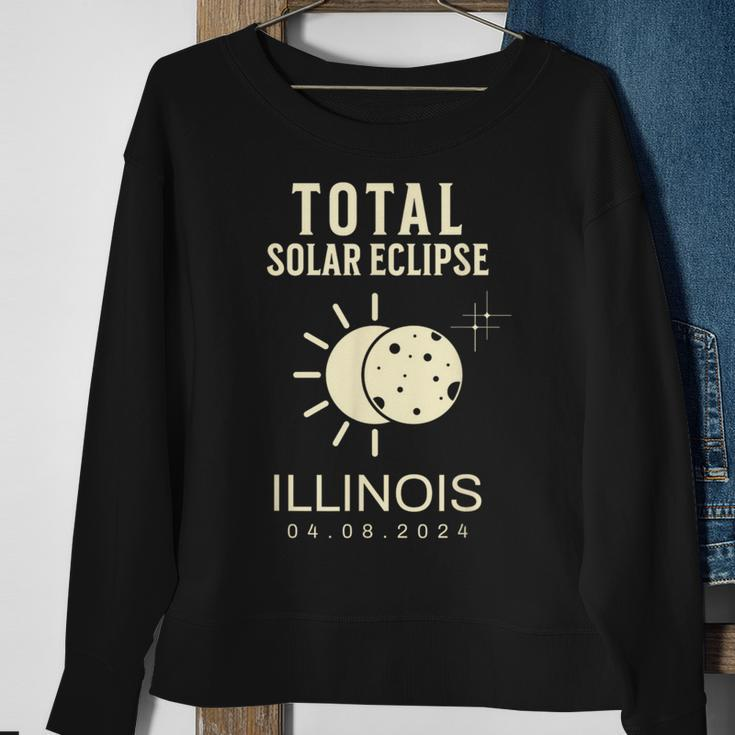 Total Solar Eclipse 2024 Totality Illinois April 8 2024 Sweatshirt Gifts for Old Women