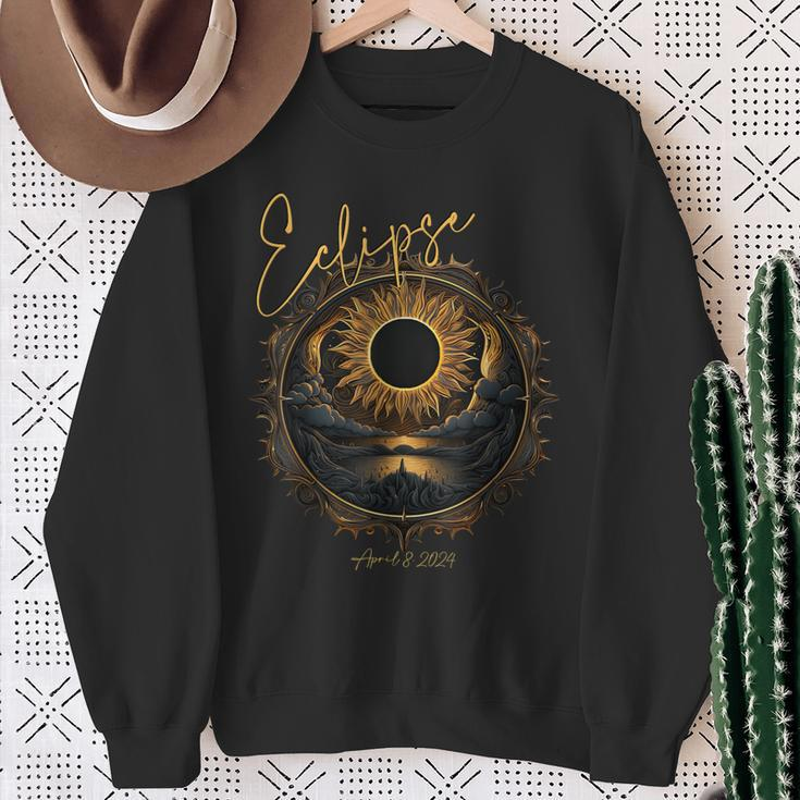 Total Solar Eclipse April 2024 Totality Sun Watching Sweatshirt Gifts for Old Women