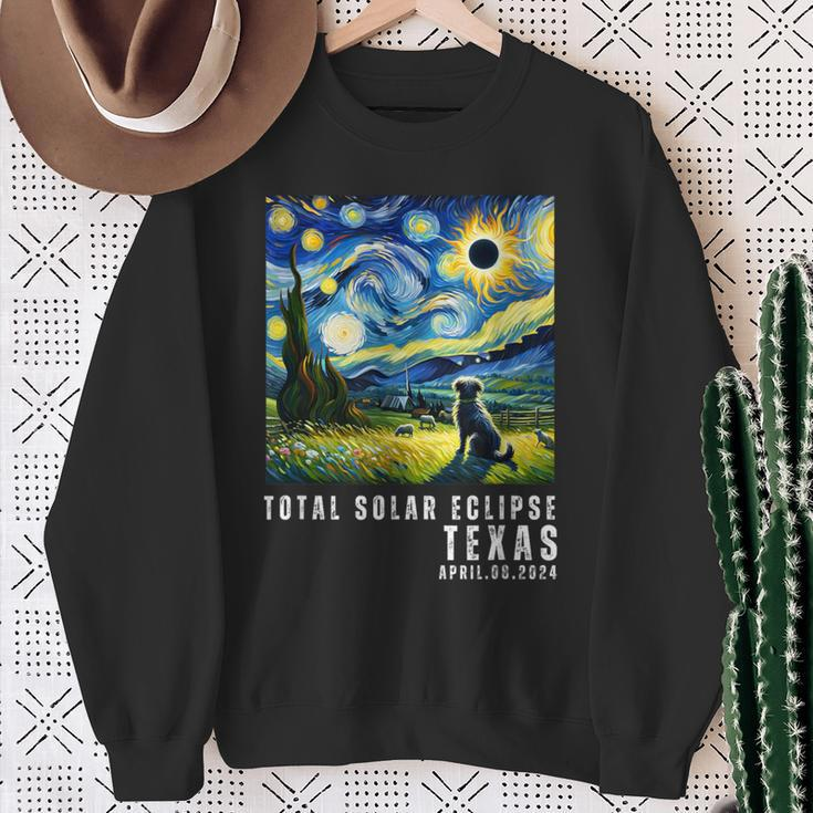 Total Solar Eclipse April 8 2024 Texas Souvenir Sweatshirt Gifts for Old Women