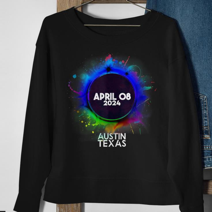 Total Solar Eclipse Austin Texas 2024 Totality Sweatshirt Gifts for Old Women