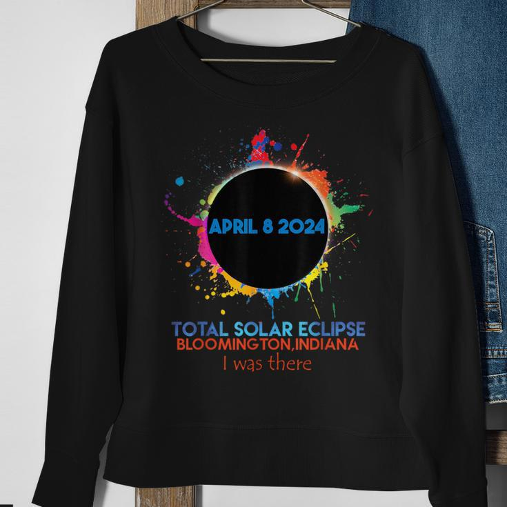 Total Solar Eclipse Bloomington Indiana 2024 I Was There Sweatshirt Gifts for Old Women