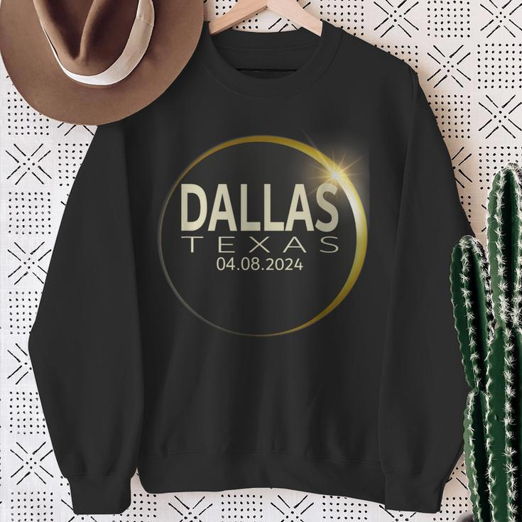 Total Solar Eclipse Dallas Texas April 8 2024 Eclipse Sweatshirt Gifts for Old Women