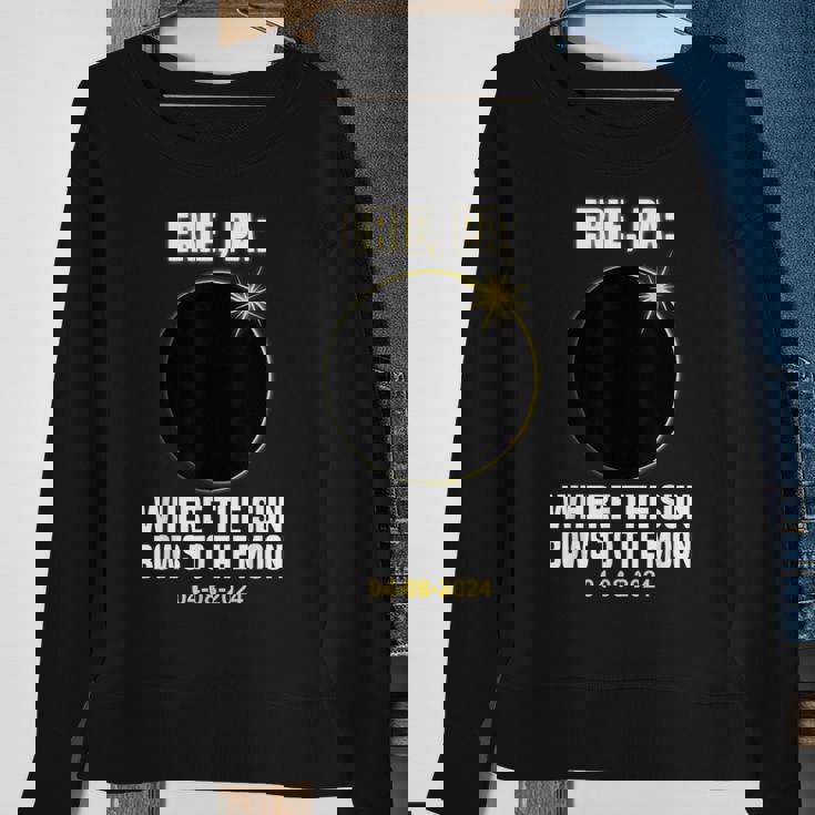 Total Solar Eclipse Erie Pennsylvania 040824 Solar Eclipse Sweatshirt Gifts for Old Women